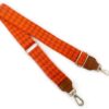Bretea textila echipata cu carabine pentru genti handmade_culoare Portocaliu cu Maro_03