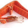 Bretea textila echipata cu carabine pentru genti handmade_culoare Portocaliu cu Maro_2