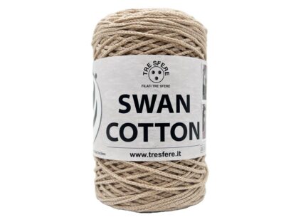 Fir tip snur Swan Cotton _ culoare gri inchis bej 08
