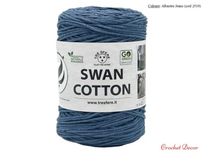 Swan Cotton Culoare Albastru Jeans 2519 fir tip snur rotund pentru genti crosetate
