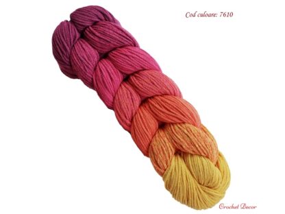 Rio - fir tresă tip snur pentru genti tricotate si crosetate multicolor in degrade - culoare 7610 -