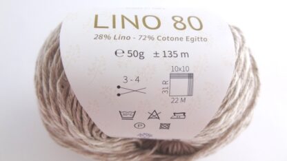 Fir de tricotat si crosetat Lino 80 - 28% in , 72% bumbac Bej Natur_2