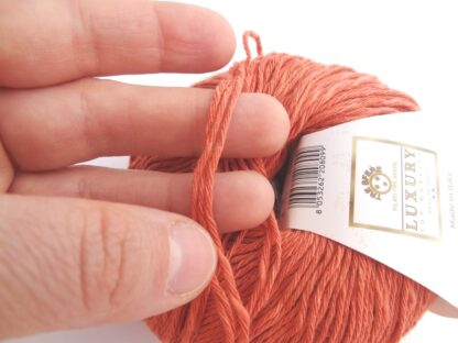 Fir de tricotat si crosetat Lino 80 - 28% in , 72% bumbac Caramiziu_2
