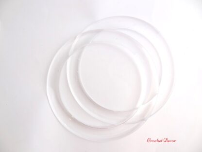 Manere CERC pentru genti crosetate_diametru exterior 16 cm, diametru interior 12 cm_Culoare Transparente