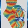 Fir de tricotat sosete cu sclipici OPAL - Colectia Pretty_culoare 11284 curcubeu