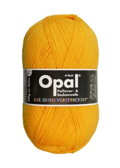Fir de tricotat sosete cu sclipici OPAL - Colectia Uni 4 ply _culoare 5182 Galben Soare