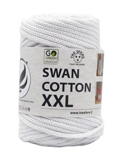 Fir de crosetat tip snur pentru genti si cosuri Swan Cotton XXL culoare Alb 2502