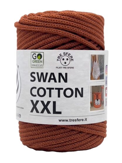 Fir de crosetat tip snur pentru genti si cosuri Swan Cotton XXL culoare Caramiziu 2535