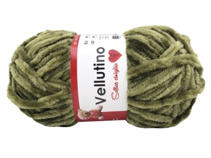 Fir de tricotat si crosetat de catifea Vellutino culoare Verde Muschi - ADA96E
