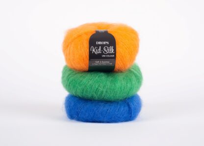 Fir de tricotat si crosetat din mohair si matase Drops Kid Silk culori 21-48-49