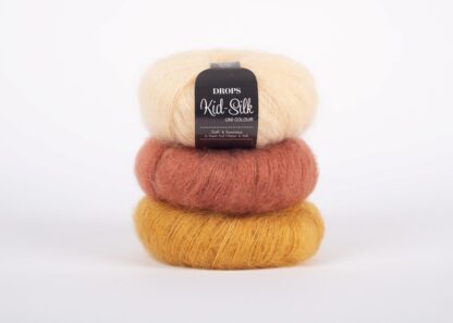 Fir de tricotat si crosetat din mohair si matase Drops Kid Silk culori_30-33-29