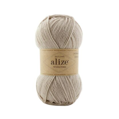 Alize fir de tricotat si crosetat WOOLTIME_75% lana superwash, 25% poliamida_culoare_152_Beige Melange