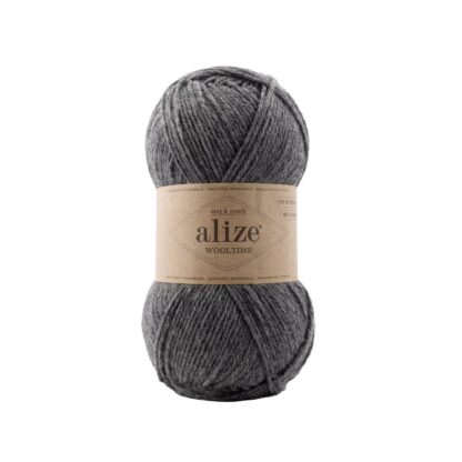 Alize fir de tricotat si crosetat WOOLTIME_75% lana superwash, 25% poliamida_culoare_182_Medium Grey Melange