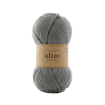 Alize fir de tricotat si crosetat WOOLTIME_75% lana superwash, 25% poliamida_culoare_21_Grey