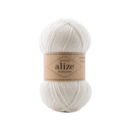Alize fir de tricotat si crosetat WOOLTIME_75% lana superwash, 25% poliamida_culoare_55_White