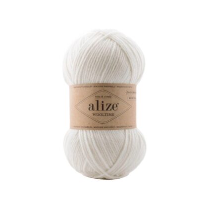 Alize fir de tricotat si crosetat WOOLTIME_75% lana superwash, 25% poliamida_culoare_55_White