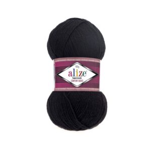 Fir de tricotat ciorapi UNI Alize SUPERWASH COMFORT_60_Negru