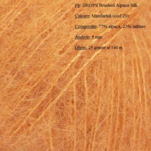 Fir de tricotat si crosetat DROPS Brushed Alpaca Silk culoare Mandarina 29