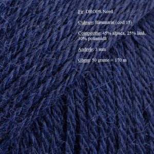 Fir de tricotat si crosetat Drops Nord (alpaca, lana, poliamida) Culoare Bleumarin 15