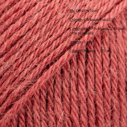 Fir de tricotat si crosetat Drops Nord (alpaca, lana, poliamida) Culoare Caramiziu 21