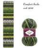 Fir de tricotat sosete Alize SuperWash Comfort Socks_culoare 2696_Print verde cu gri