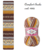 Fir de tricotat sosete Alize SuperWash Comfort Socks_culoare 7652_Print maro, gri galben