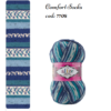 Fir de tricotat sosete Alize SuperWash Comfort Socks_culoare 7708_Print albastru, bleu si alb