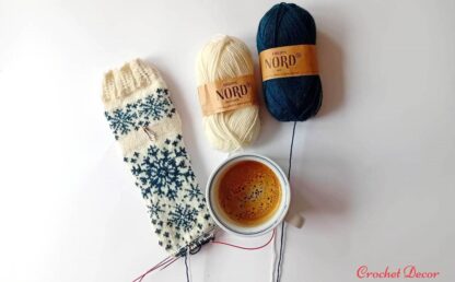 Sosete tricotate manual cu fir Drops Nord_tehnica Jaquard_colorwork_Marina Dascalescu_2