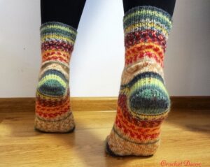 Sosete tricotate manual din fir pentru ciorapi cu lana_Opal_Crochet Decor_4