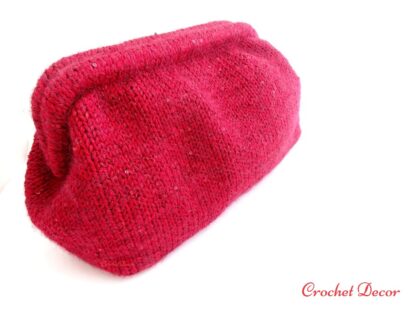 Clutch pe rama ARC tricotat cu fir Drops Muskat_Crochet Decor