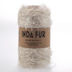 Inda FUR tip efect tip blanita pentru genti crosetate_Culoare 2 ALB Unt