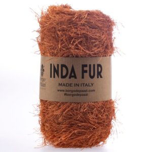 Inda FUR tip efect tip blanita pentru genti crosetate_Culoare 35 Maro Roscat