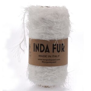 Inda FUR tip efect tip blanita pentru genti crosetate_Culoare 4 Alb
