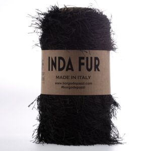 Inda FUR tip efect tip blanita pentru genti crosetate_Culoare 5 Negru