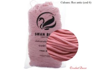 Swan-Black-Fir-Snur-Cord-pt-Posete-si-Genti-Crosetate culoare Cod-06 Roz Antic