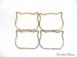 Manere din INOX PISICA pentru genti crosetate manual_Crochet Decor_6