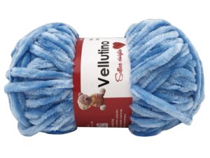 Fir de tricotat si crosetat din catifea pentru jucarii si papuci de casa Vellutino_Culoare_AZUR_cod 4225