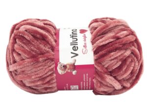 Fir de tricotat si crosetat din catifea pentru jucarii si papuci de casa Vellutino_Culoare_ROZ ANTIC_cod 404