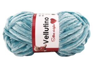 Fir de tricotat si crosetat din catifea pentru jucarii si papuci de casa Vellutino_Culoare_TURCOAZ DESCHIS_cod 92C7C7