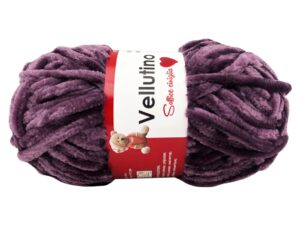 Fir de tricotat si crosetat din catifea pentru jucarii si papuci de casa Vellutino_Culoare_VIOLET_cod 7F4E52