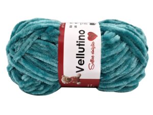 Fir de tricotat si crosetat din catifea pentru jucarii si papuci de casa Vellutino_Culoare_Verde Smarald_cod LC222-3B9C9C