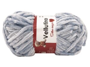 Fir Catifea Tricotat Crosetat Vellutino 402 Bleu Celest