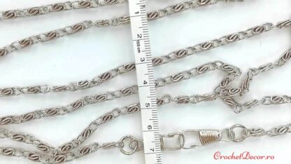 AJAX_Lant metalic Subtire echipat cu carabiniere, latime za 0.3 cm, lungime 120 cm_8