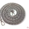 ARLO_Lant metalic echipat cu carabine, latime za 1 cm, lungime 120 cm_Argintiu_2