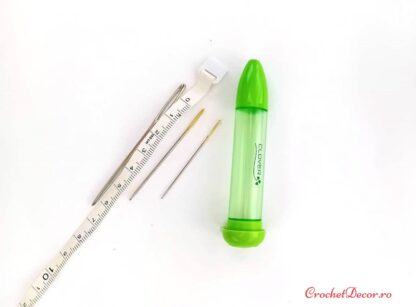 CLOVER Set de 3 ace cu varf bont si bucla larga pt remaiat si finisat tricotaje_3