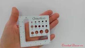ChioGoo Rigla pentru determinarea esantionului_tricotat si crosetat_spate metrica US