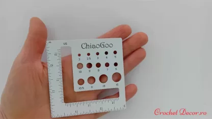 ChioGoo Rigla pentru determinarea esantionului_tricotat si crosetat_spate metrica US