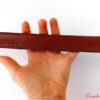 Ramă AGNES – articulată, flexibila, închidere magnetică cu bordură din piele ecologică găurită_Mare lungime 25_Maro Natur_2