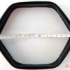 Ramă AGNES – articulată, închidere magnetică cu bordură din piele ecologică găurită_Mare lungime 25 cm, latime deschidere_negru