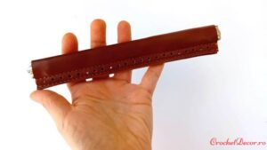 Ramă AGNES – articulată, închidere magnetică cu bordură din piele ecologică găurită_Mica 20 cm_Maro Natur_rama flexibila_4